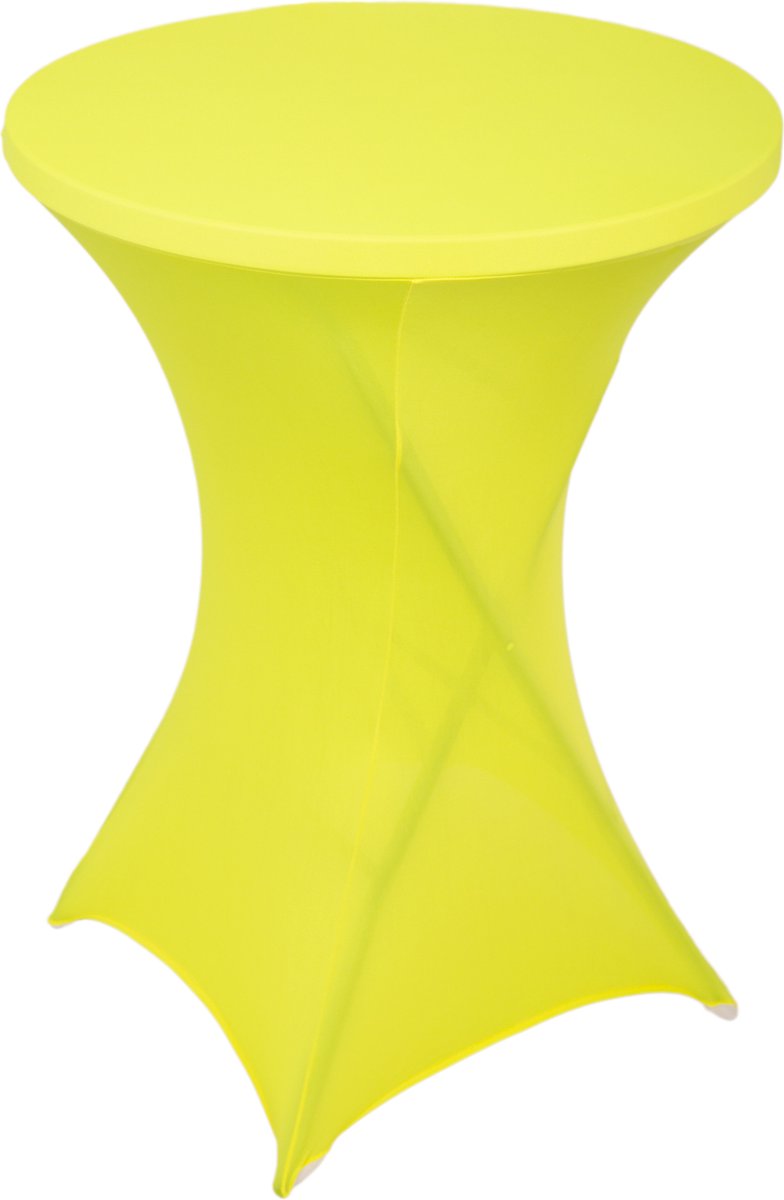 Statafelrok Geel – ∅80-85 x 110 cm – Stretch –   voor Statafel – Geschikt voor Horeca Evenementen | Sta Tafel Hoes | Staantafelhoes | Cocktailparty | Trouwerij